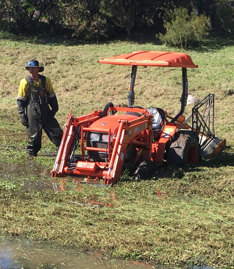Bogged tractor